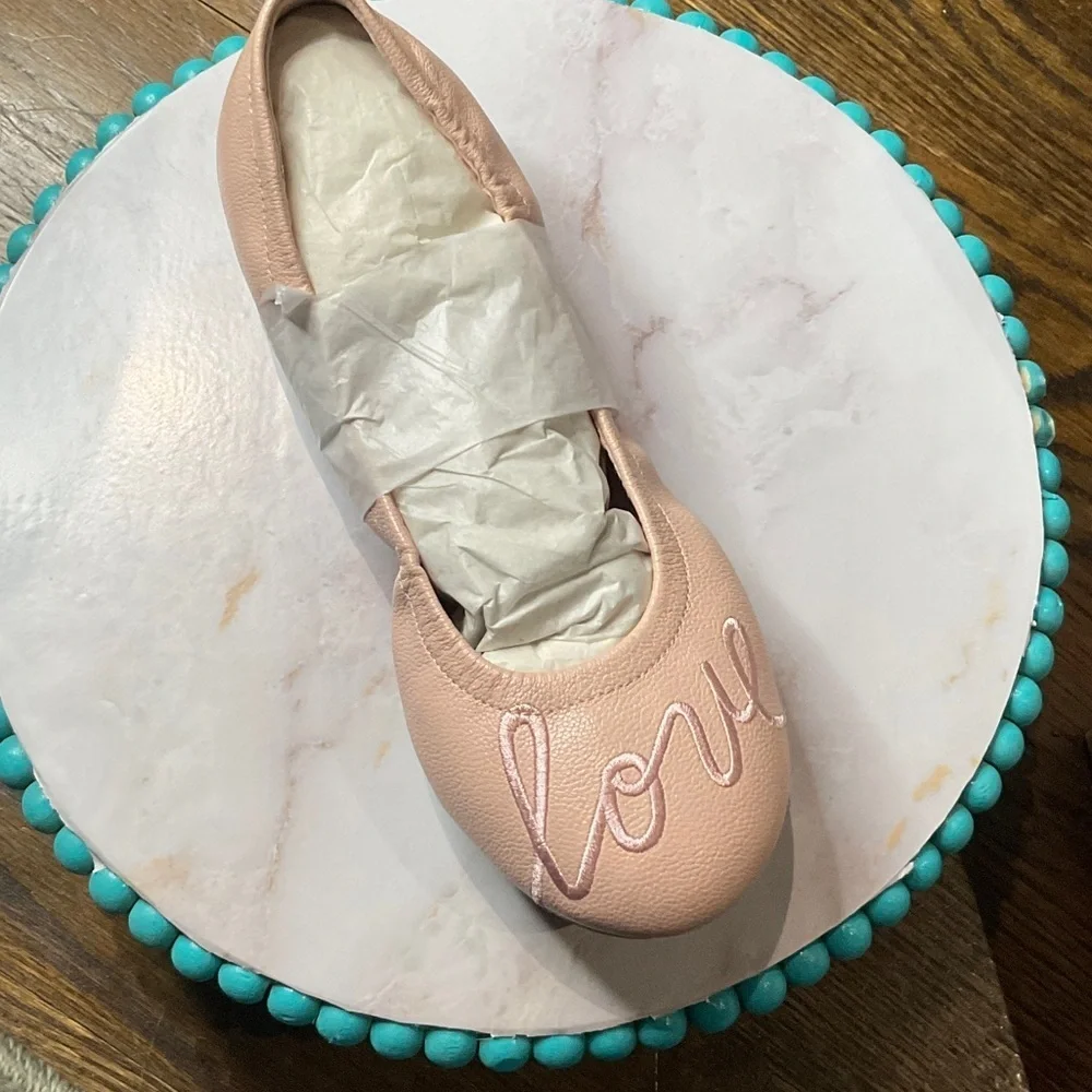 Ellen Degeneres Love Embroidered Flats For Kids
